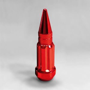 Гайка М14х1,5 конус, высота 80мм, с выступом, закрытая, внешние 7 лучей, красный хром (K911948SD/RD)