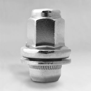 Гайка M14x1,5 пресс-шайба, высота 46мм, Dносика 22мм, с выступом, закрытая, ключ 22мм, хром (Land Cruiser)